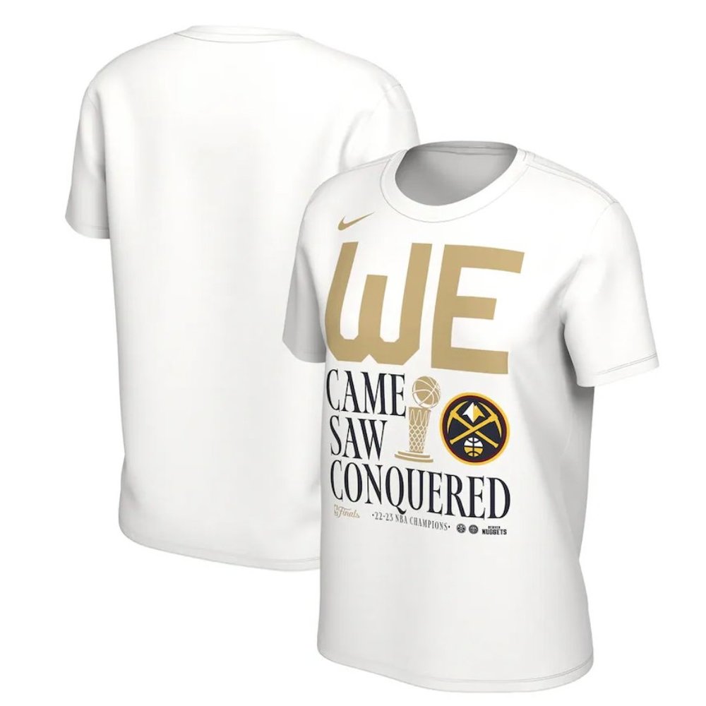 Nike Men's Denver Nuggets 2023 NBA Finals Champion Parade T-Shirt Size S FLE216